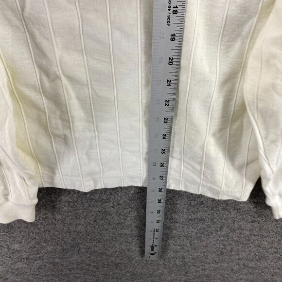 New Structure Sweater Pullover Women XL White Knit High Neck Long Sleeve Cotton - Picture 7 of 9